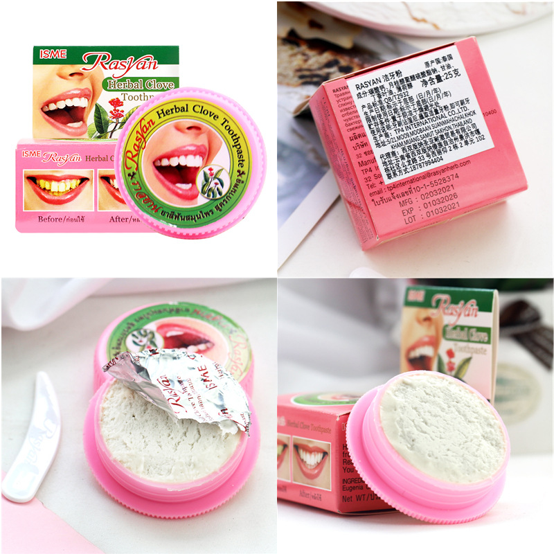 Bubuk Gigi Herbal Cengkeh Thai - Teeth Whitening Thailand ulasan dan harga