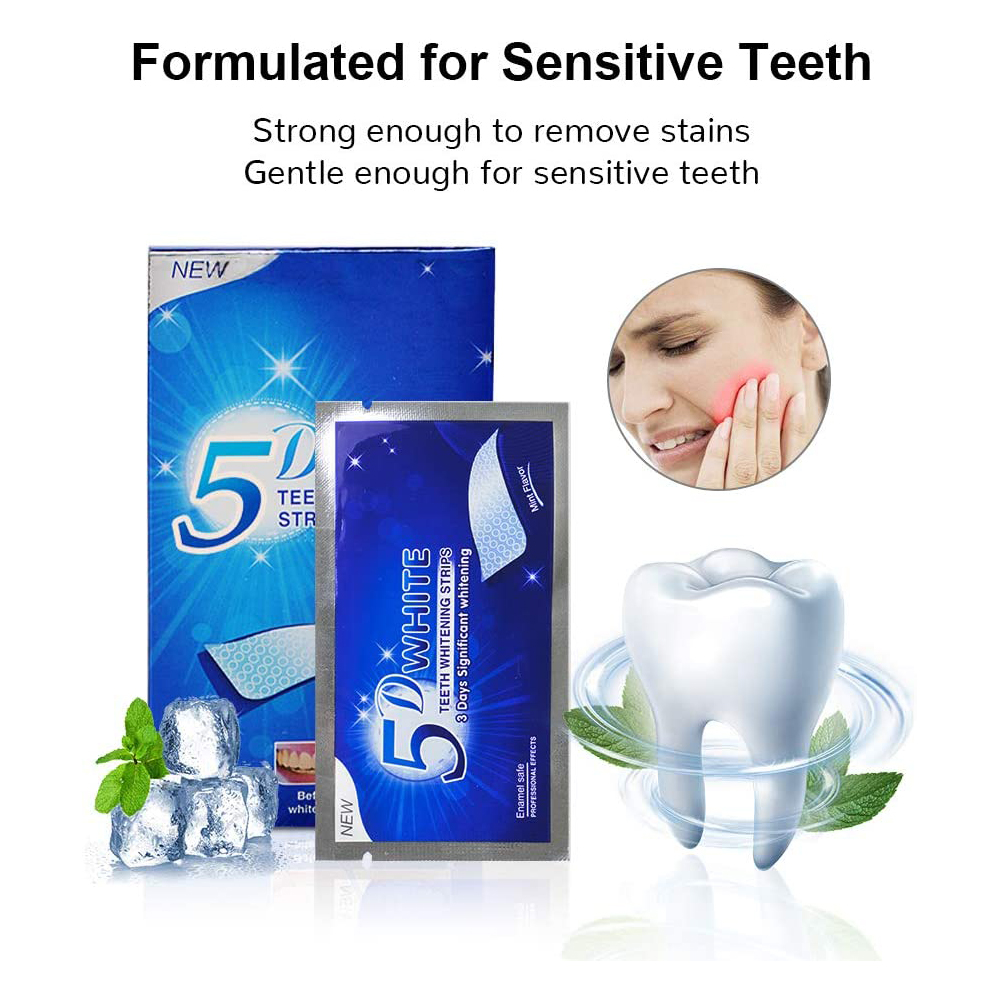 Strip Pemutih Gigi 5D Gel Pemu - Teeth Whitening With Peroxide ulasan dan harga